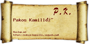 Pakos Kamilló névjegykártya